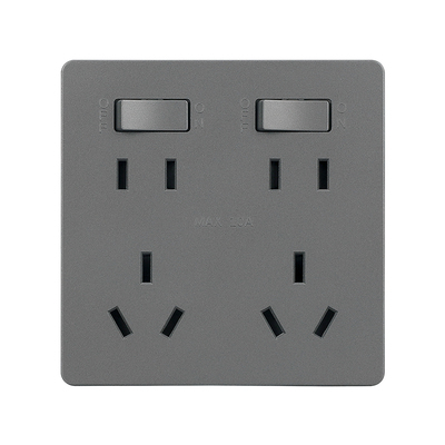 国际电工86型二开十孔独立控制双三孔6六孔10A厨房专用插座暗装