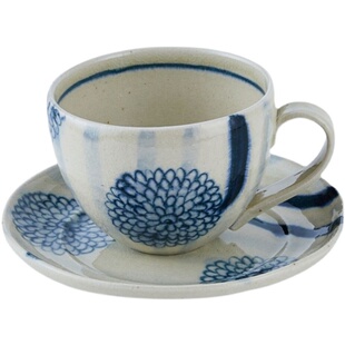 [陶瓷王]日本宗山窑咖啡杯手绘复古冰裂纹马克杯水杯咖啡杯套装