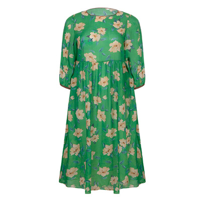 美丽客栈薄款宽松100%苎麻连衣裙