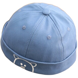 男宝宝婴儿帽子春秋款薄款儿童瓜皮帽春天男童春款西瓜地主帽1岁2