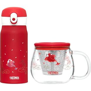 膳魔师保温杯限定锦鲤系列水杯男女生便携泡茶杯玻璃花茶杯咖啡杯