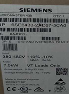 议价6SE6430-2AD27-5CA0西门子M440变频器7.5KW 通信板 面板一套