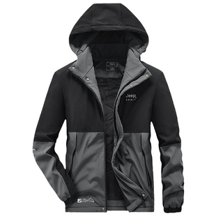 吉普JEEP中老年棉衣外套男冬季加绒保暖老爸棉服春秋款休闲夹克春