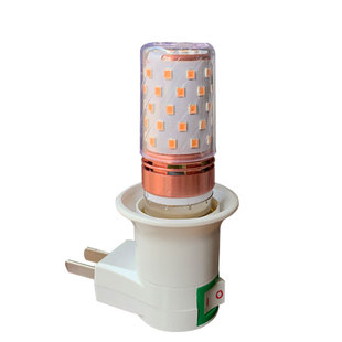 LED暖光黄橙色氛围插座小夜灯网红拍照抖音同款紫色粉蓝色床头灯