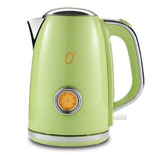 O'tar 欧塔电热水壶复古温显表烧水壶1.7L家用开水壶304不锈钢壶