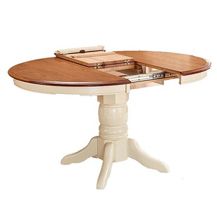 美式全实木餐桌餐椅组合可伸缩折叠圆形法式中古家用小户型地中海