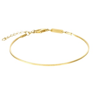 sanswood森吾百搭叠戴方形蛇骨链手链女通勤意大利工艺银镀金手饰