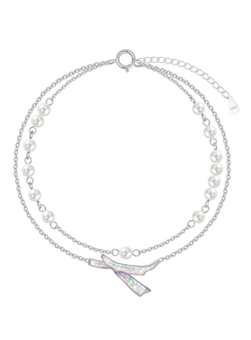 麦伦仪嘉新国风飘带双层纯银手链