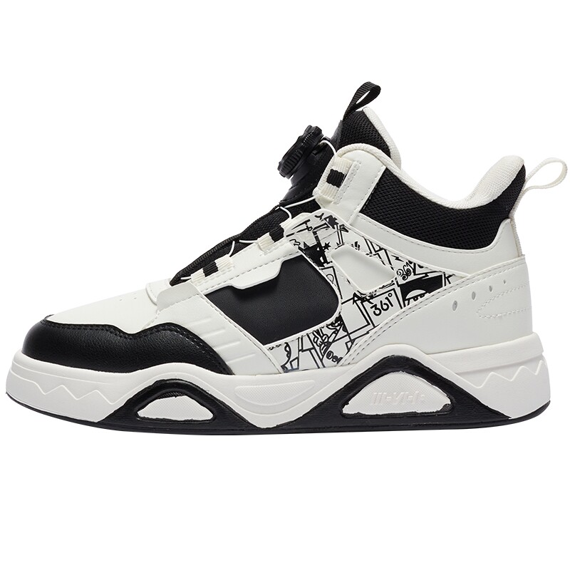 361童鞋儿童板鞋男童运动鞋秋冬高帮革面学生女童休闲鞋旋钮扣