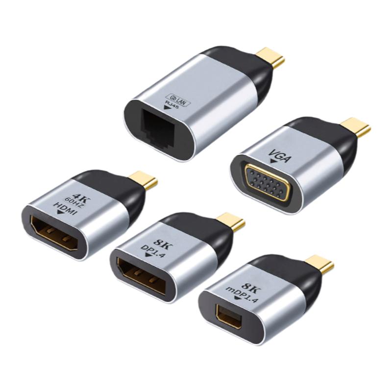 Type-c转网卡HDMI VGA DP Mini Displayport转接头电脑连接UC-220