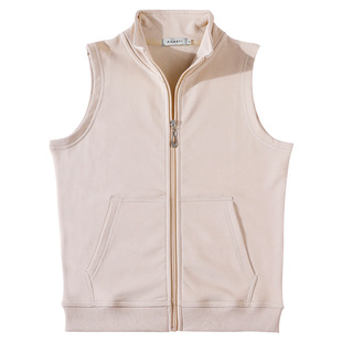 杏色马甲女春秋薄款2025年新款外搭马夹上衣纯棉背心宽松妈妈外套