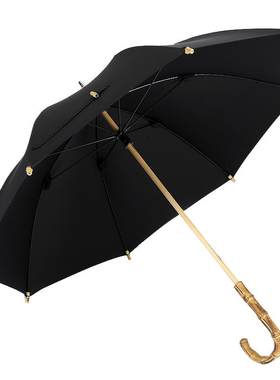 mamoru/葵长柄雨伞竹弯手柄实木