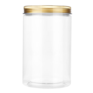 【金铝盖】食品级塑料罐坚果罐饼干罐透明塑料密封罐子pet包装瓶