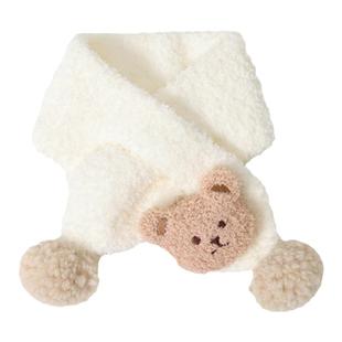 宝宝围巾秋冬季婴儿毛绒保暖脖套男宝女宝护颈儿童交叉式防风围脖