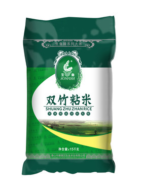 生鱼牌双竹粘米15KG大米新米30斤多省包邮厂家直销长粒细好吃