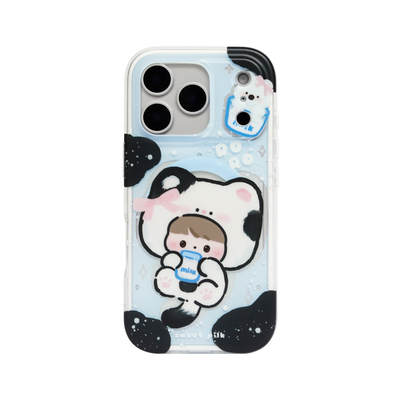 肉肉酱奶牛猫猫适用iphone17promax磁吸手机壳原创新款16pro磨砂imd工艺二合一边框15防摔14pm可爱卡通保护套