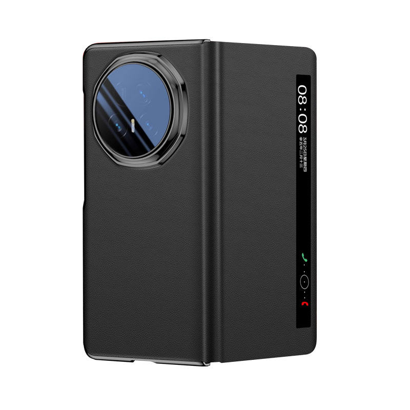 【现货秒发】适用荣耀Magicv5手机壳新款磁吸真皮翻盖式智能视窗magicv6折叠屏全包防摔v5保护套超薄商务素皮