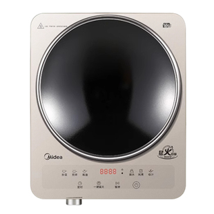 美的凹面电磁炉家用款炒菜锅一体全套火锅3500W大功率猛火电磁灶