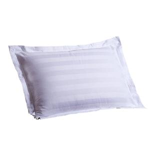 宾馆酒店单人枕用新款批量纯白色全棉纯棉三公分缎条枕头套合格品