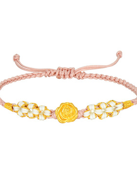 周大生转珠阁黄金玫瑰转运珠手绳