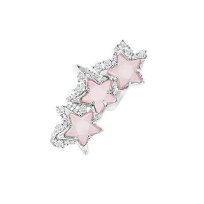 OINICIO密镶锆石粉色满天星耳夹