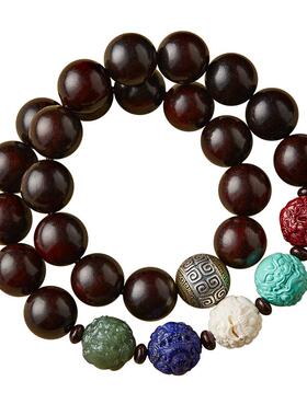 多宝貔貅手串男女小叶紫檀