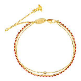 CAMIERY西太后本命年红绳双层吊坠手链女生轻奢小众精致高级感