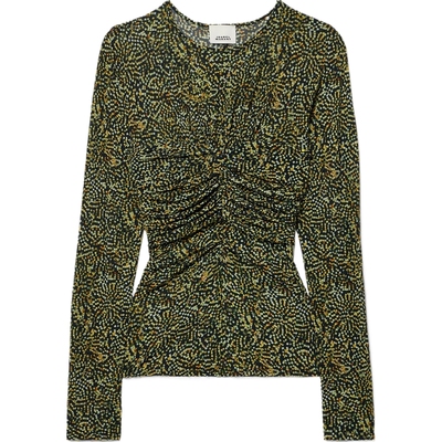 【限时折上9折】Isabel Marant 夏季女轻熟褶饰印花平纹布上衣