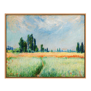 麦田 莫奈印刷喷绘仿制油画客厅卧室沙发背景装饰画餐厅风景挂画