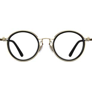 乐申孙红雷同款超轻纯钛复古圆框近视镜男高端眼镜架可配度数散光