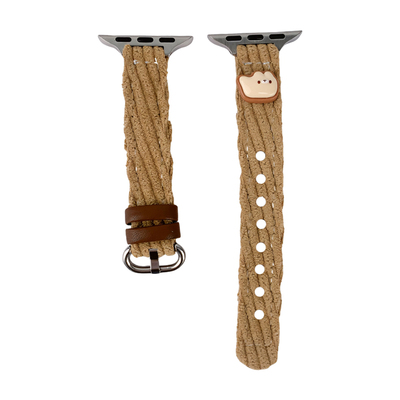 秋冬毛绒可爱吐司面包fit4表带