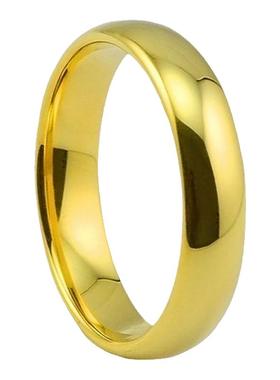 镀18k黄金色情侣戒指女彩金订婚