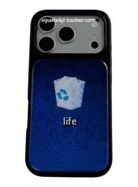 life回收站，ins网红款韩系小众高级感适用iPhone17promax手机壳苹果16/15小米14华为p30三星12复古大孔亮面