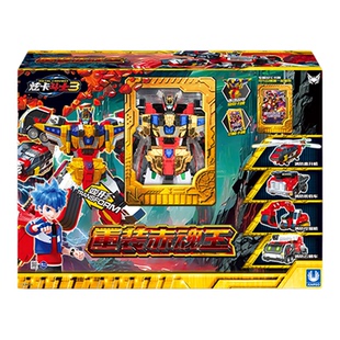 正版炫卡斗士3重装赤魂王男孩变形四合体儿童玩具机器人玄咔金刚