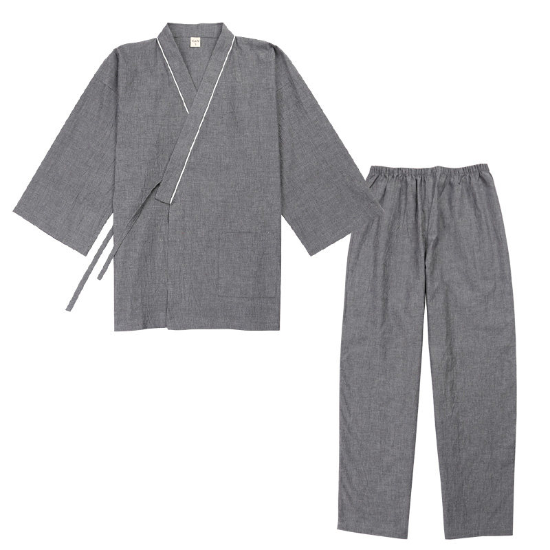 包邮春夏古风水洗纯棉男大码汉服睡衣家居服中国风长裤薄款
