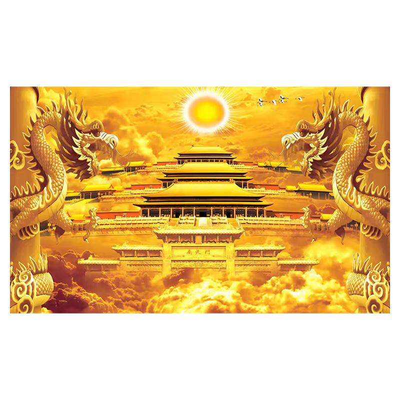 南天门墙纸道家神仙供台背景壁画