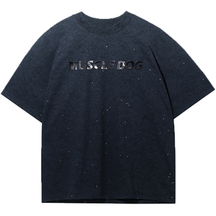 肌肉狗 银河暗码 时尚运动休闲T恤男夏季美式宽松半袖训练健身服