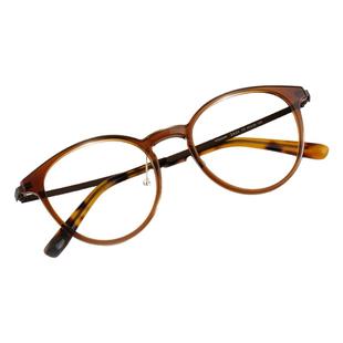 檀健次唐奇同款复古玳瑁色近视眼镜框男款可配度数纯钛防蓝光镜女