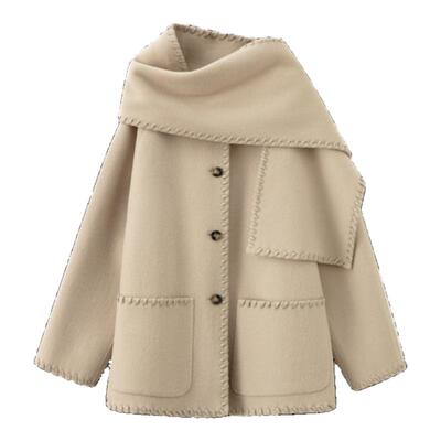 RUISHI芮时羊毛落肩廓形毛呢外套