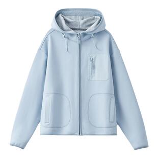 云上生活【露营】UPF50+户外运动防晒落肩袖连帽短外套春秋上衣