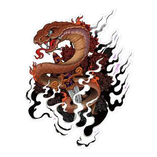 TLP反光车贴 蛇匕首魔焰黑暗力量邪恶恶魔毒蛇蟒蛇摩托车贴防水贴