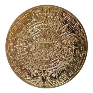 黄铜 玛雅纪念币 金字塔日晷金币 外国美洲硬币 外币纯铜币收藏品