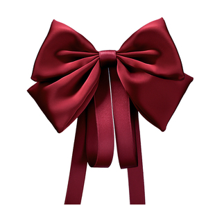 儿童头饰新年红色蝴蝶结发夹女童漂亮发卡小女孩在逃公主过年发饰