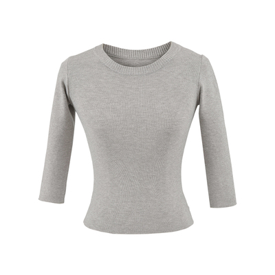 韩系短款七分袖打底针织衫上衣