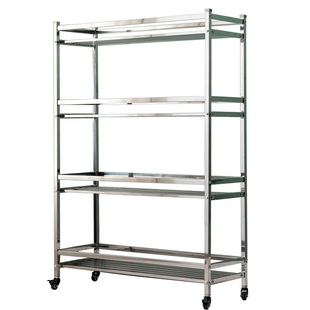 花架多肉多层不锈钢花架子阳台置物户外客厅落地式铁艺可移动带轮