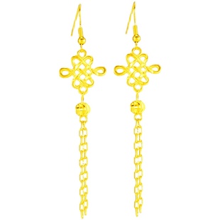 耳环2025年新款潮适合圆脸花朵女款越南沙金耳坠长款流苏耳饰首饰