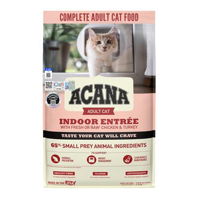ACANA爱肯拿进口猫粮室内大餐进口天然无谷控制毛球成幼猫粮1.8kg