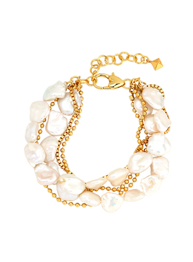 M&R多层巴洛克珍珠链条手链