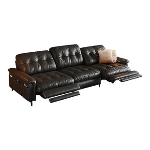 帕沙曼零靠墙星云电动沙发客厅中古包豪斯多功能家用高脚真皮沙发