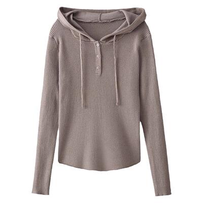 连帽长袖针织衫秋冬女装2025新款